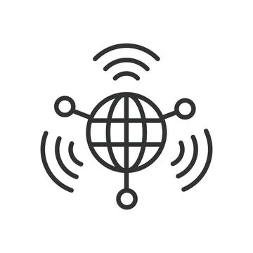 Satellite internet coverage, icon in line design. Satellite, internet, coverage Stock-Illustration
