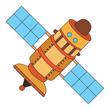 A satellite isolated on a white background Stock Illustration