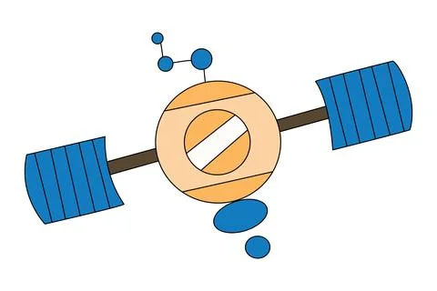 Satellite isolated on a white background Stock Illustration