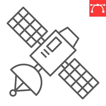 Satellite line icon Stock Illustration