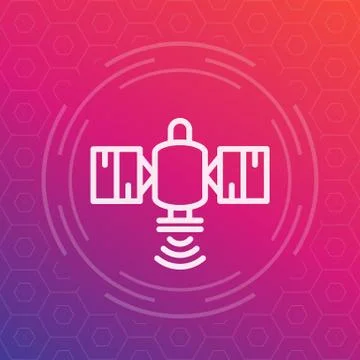 Satellite linear icon, vector illustration Stock-Illustration
