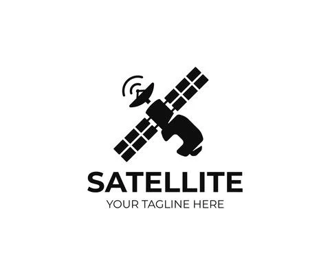 Satellite logo design Stock Illustration