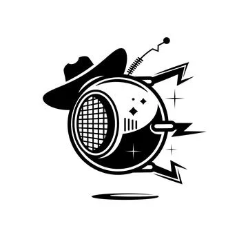 Satellite logo template. complex logo style. Vector illustrator Stock Illustration