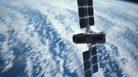 Satellite in low orbit. Generic design, can be private or military. Stock Footage 109480510