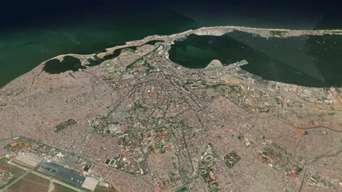 Satellite Luanda map background loop. Sp... | Stock Video | Pond5
