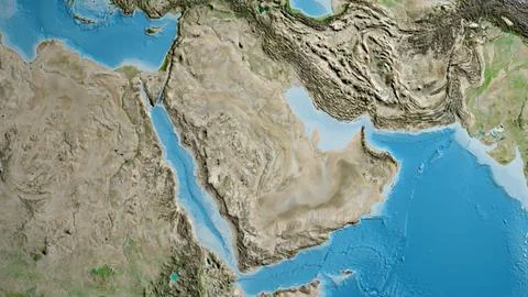 Satellite map centered on Saudi Arabia neighborhood area Stock Illustration