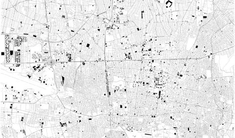 Satellite map of Tehran, Iran, Stock Illustration