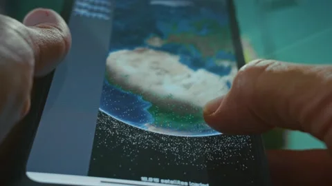 Satellite Map view from Space regarded on smartphone Stock Footage 288969826