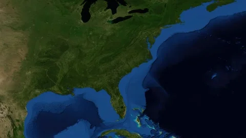 Satellite Map Zoom Animation From Global View To Nashville Tennessee USA Stock Footage 329537571