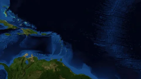 Satellite Map Zoom Animation to Gustavia Saint Barthelemy in the Caribbean Stock Footage 331835258