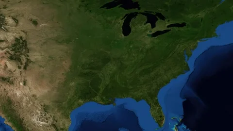 Satellite Map Zoom Animation From World View to Topeka Kansas USA Vidéo 327437832