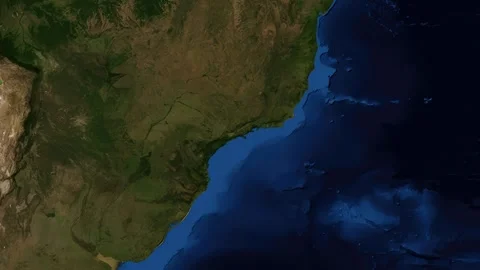Satellite Map Zoom Animation From World View To Curitiba Brazil Vídeo Stock 328340581