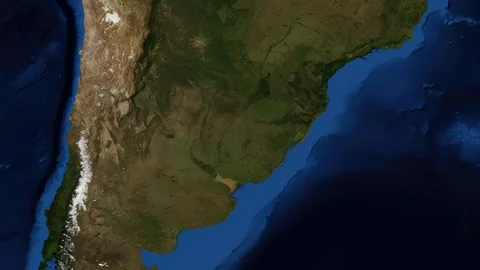 Satellite Map Zoom Animation From World View To Rosario Argentina Vídeo Stock 328487524