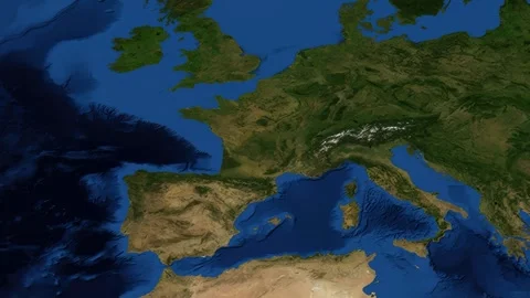 Satellite Map Zoom Animation From World View To Paris France Stock Footage 328616146