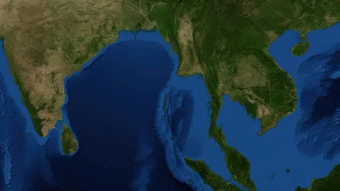 Satellite Map Zoom Animation From World View To Ayutthaya Thailand Vídeos de archivo 329008480