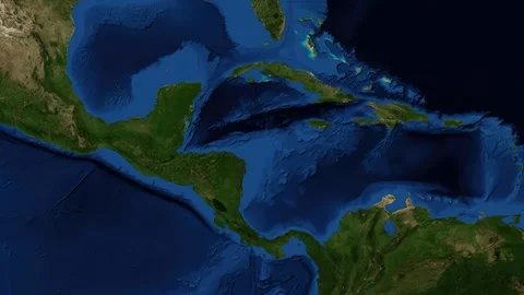 Satellite Map Zoom Animation From World View To Belize City Belize Stock Footage 329732307