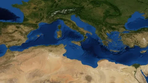 Satellite Map Zoom Animation From World View To Naples Italy Vídeos de archivo 332964483