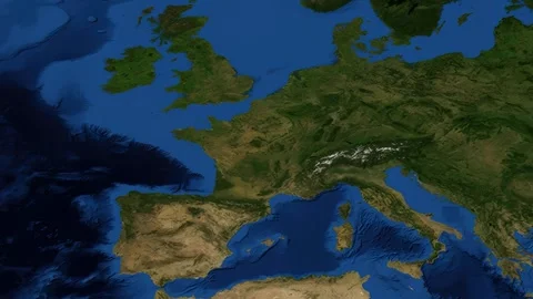 Satellite Map Zoom Animation From World View To Lille France Stock Footage 338150421