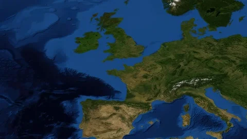 Satellite Map Zoom Animation From World View To Birmingham United Kingdom Stock Footage 338150651