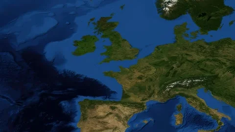 Satellite Map Zoom Animation From World View To Manchester United Kingdom Stock Footage 341072795