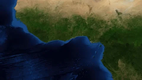 Satellite Map Zoom Animation From World View To Accra Ghana Stock Footage 345042232