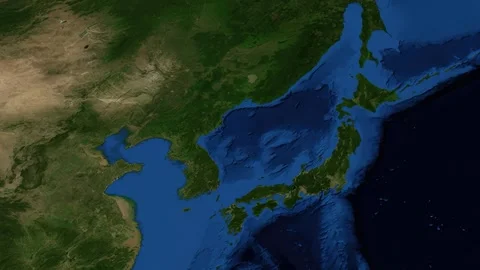 Satellite Map Zoom Animation From World View To Sapporo Japan Stock Footage 345462601
