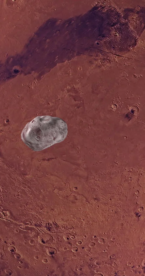 Satellite martian Phobos, Mars I, orbiti... | Stock Video | Pond5