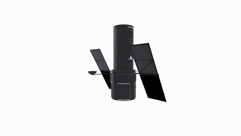 Satellite model isolated on white background 스톡 동영상 306785444