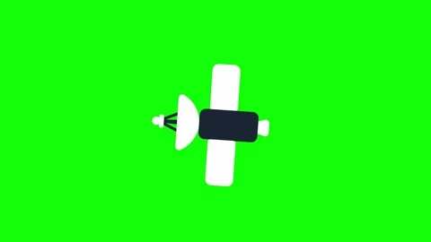 Satellite in motion on green screen motion graphics animation (Chroma key) Stock Footage 312019194