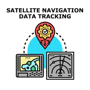 Satellite navigation data tracking system concept Stock Illustration