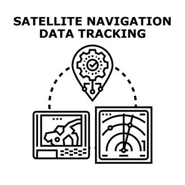 Satellite navigation data tracking system concept Stock Illustration