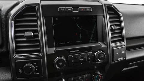 Satellite navigation map display close up Abyss Gray 2019 Ford F-150 XLT Stock Footage 160044855