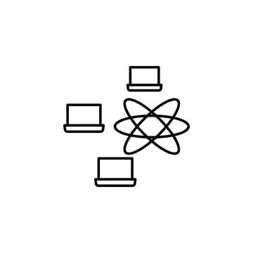 Satellite network laptop icon. Element of satellite thin line icon Stock Illustration