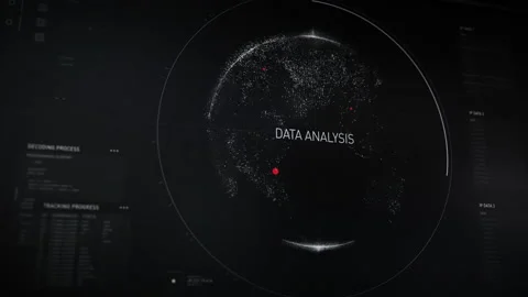 Satellite Network System Searches Global Map For Cyber Hacker Location Video stock 164856408