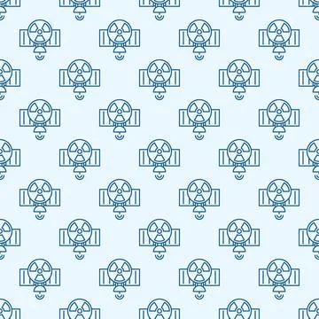 Satellite with Nuclear Weapon in Space vector outline seamless pattern Stockillustratie