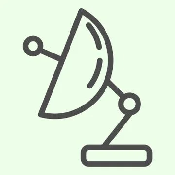 Satellite observation dish line icon. Aerials Parabolic antenna outline style Stock-Illustration