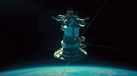 Satellite in orbit 4k Stock Footage 43324278