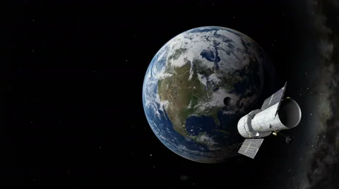 Satellite in orbit above the Earth Stock Footage 63302686