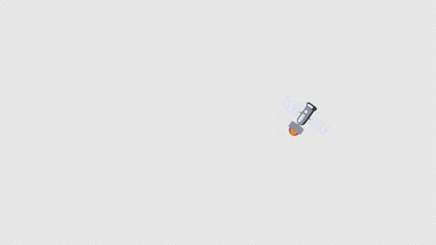 Satellite in orbit animation with transparent background 動画素材 331791417
