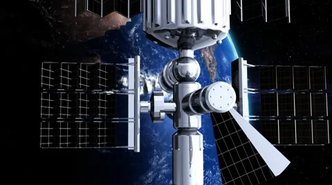 Satellite in Orbit Around The Earth Stock Footage 7747585