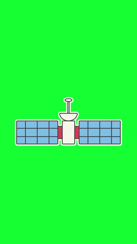 Satellite Orbit Space Green Screen Animation Stockbeeldmateriaal 346567042