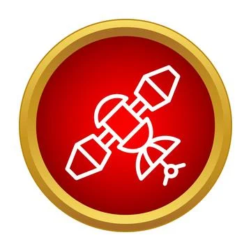 Satellite orbital communications exploring space technology icon 스톡 일러스트