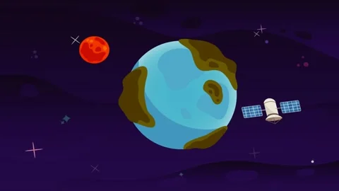 Satellite Orbiting Around World Stock Footage 268947845