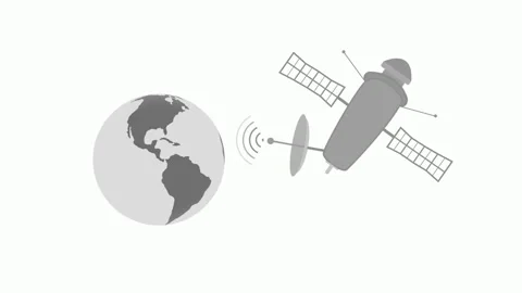 Satellite Orbiting Earth Animation, Animated Signal Radar Dish with Minimal.. Stock Footage 316714567