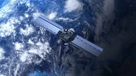Satellite is orbiting the Earth 스톡 동영상 1043896