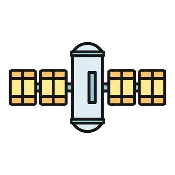 Satellite orbiting earth providing global communication technology Stock Illustration