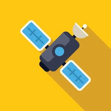 Satellite orbiting earth providing wireless communication Stock Illustration