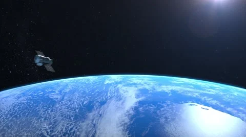 Satellite is orbiting the Earth. Static Stock-Footage 66693117