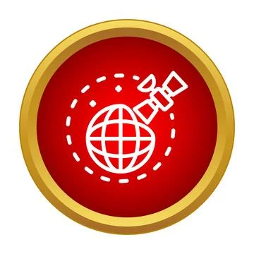 Satellite orbiting planet earth global communication network Stock Illustration