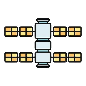 Satellite orbiting planet transmitting global communication data Stock Illustration